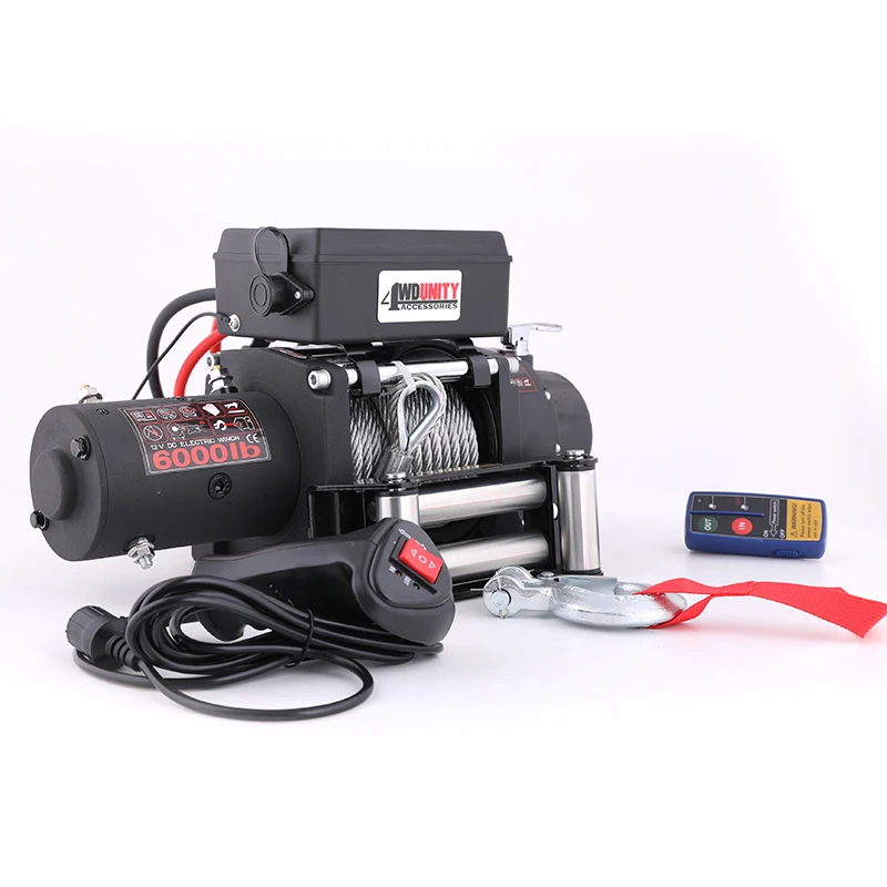 

Электрическая лебедка 12 В/24 В 4x4 со стальными веревками емкостью 6000 фунтов