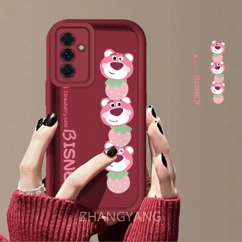 Case For Samsung A15 4G A15 5G A25 A35 5G A55 5G Cute cartoon bear phone case with silicone TPU soft case anti drop and shockpro