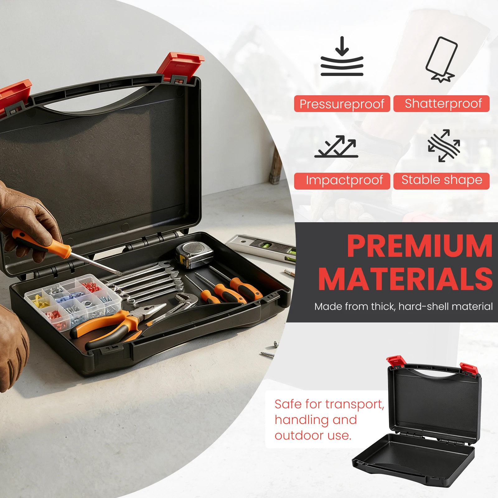 Hardware Tool Box Equipment Accessories Repair Tool Storage Box Plastic Waterproof Multi-function Hard Carry Case Organizer