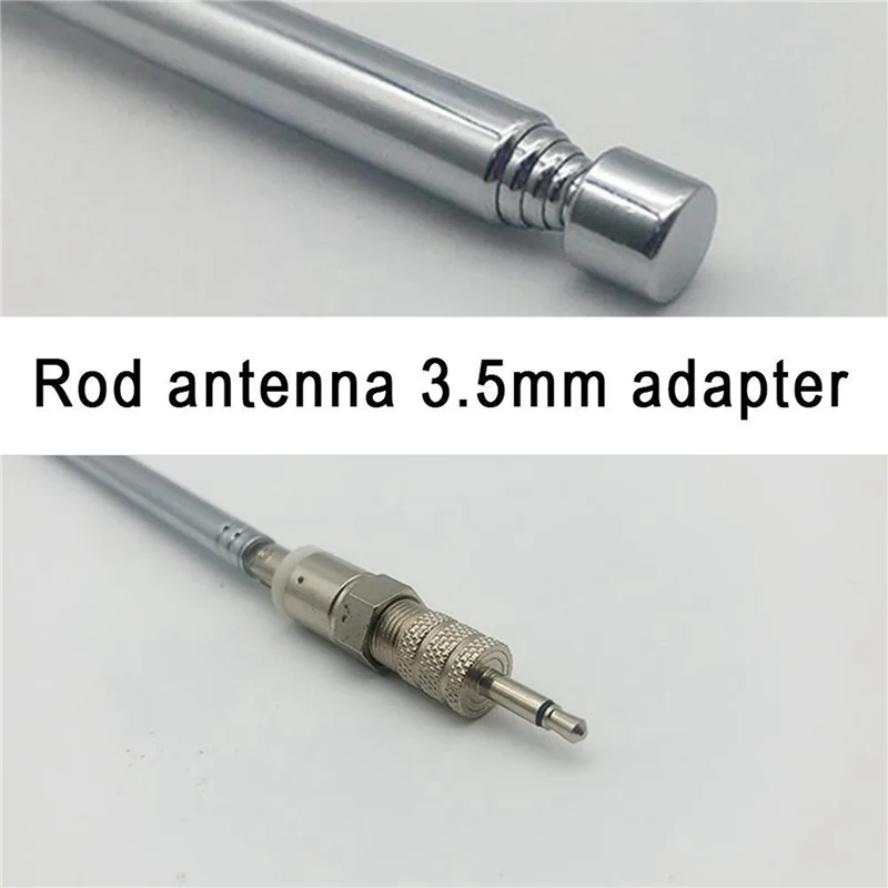 ABMF-4X Rod Antenna 3.5Mm Adapter FM Radio Antenna Replacement Telescopic Screw F Type Male Plug Connector AV Stereo Receiver