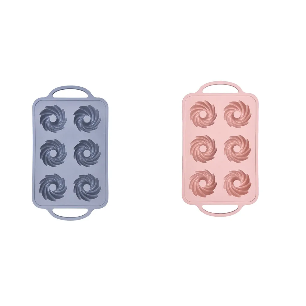 

6 Grids Silicone Mold Chocolate Desert Cake Baking Tools Fondant Cupcake Mould Dispenser for Pastry Desserts Pink