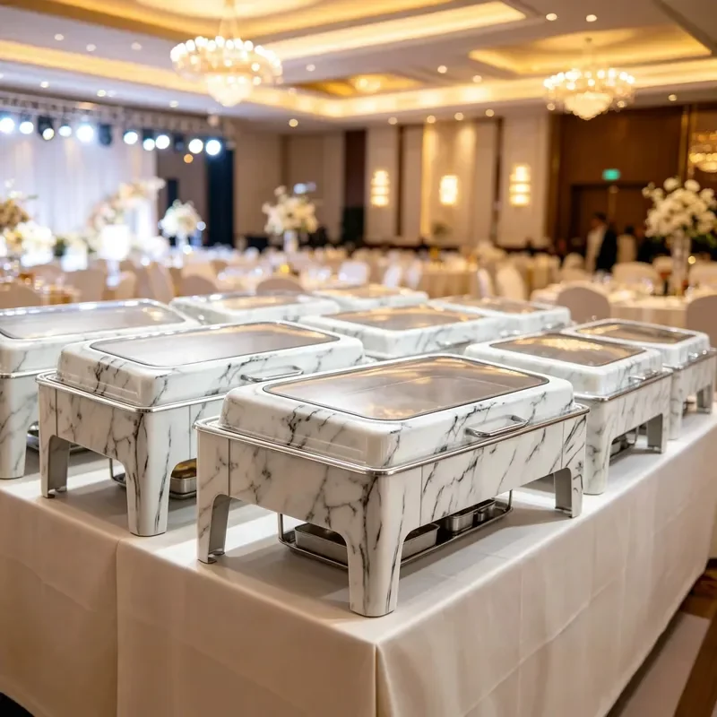 9L Stainless Steel Hydraulic Food Warmer Pot for Hotel Restaurant Wedding Buffet Fuel Heating Insulation Container Large