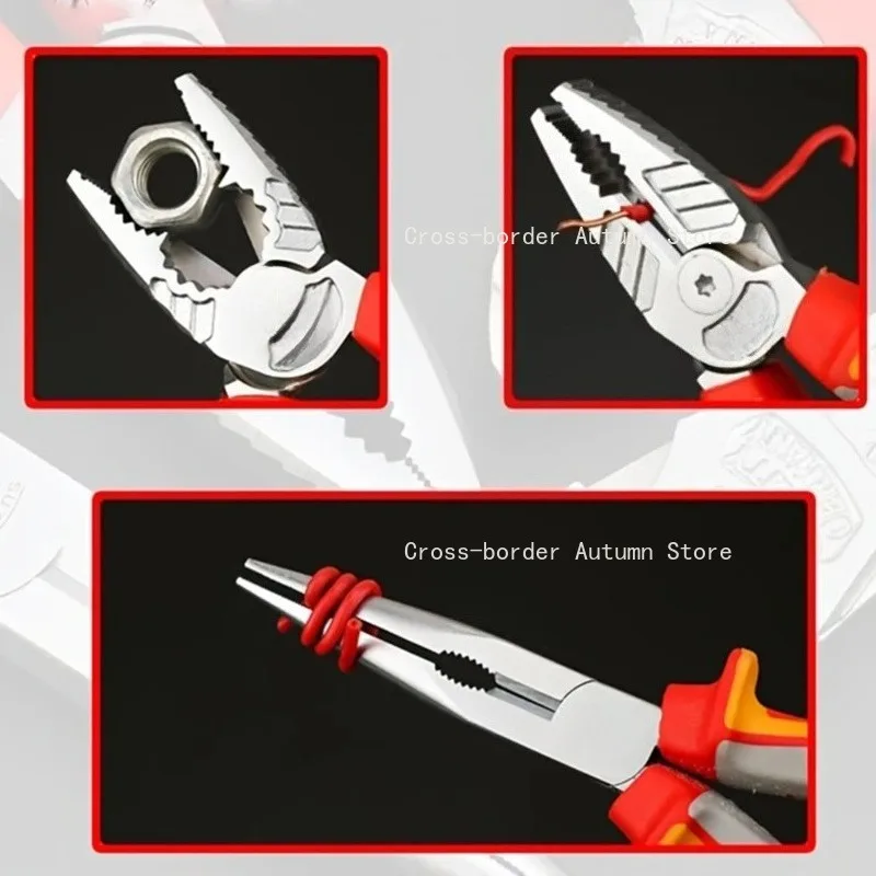 Industrial Eccentric Wire Cutter Needle Nose Diagonal Pliers Electrician Wire Stripping Hand Tools Chrome Vanadium Steel