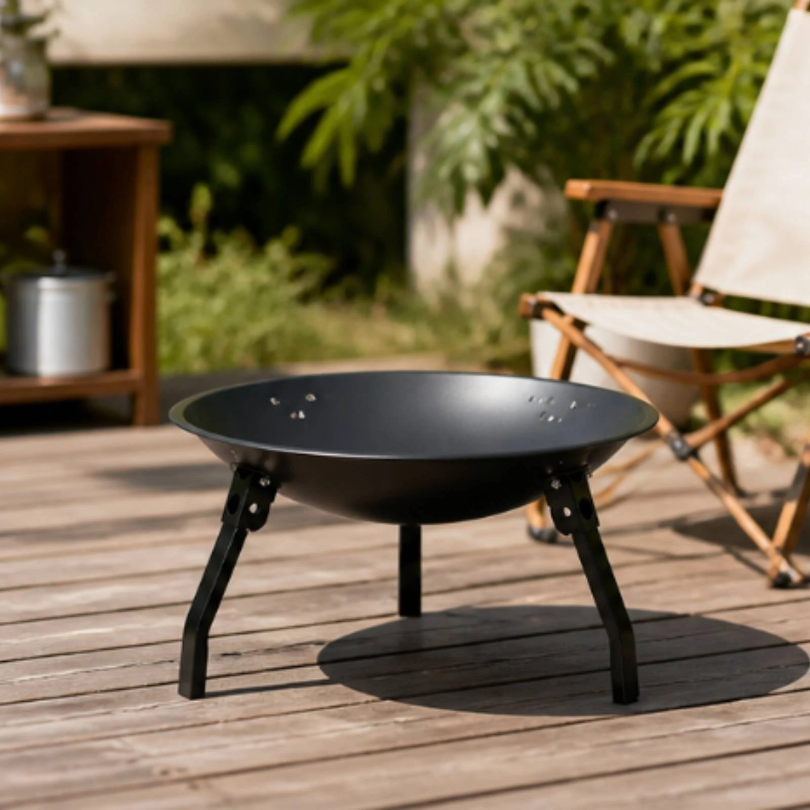 Folding Fire Fire Bowl Easy Storage Fire Fire Bowl with Folding Legs Outdoor Fireplace Low-Profile Heat-Resistant for Campers