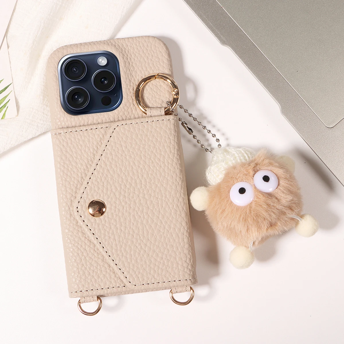 Faux Leather Phone Case for IPhone 13 12 11 8 7 6 X XS XR Pro Max Plus Pro Built-in Mirror Lanyard Multi-card Slot Phone Cover view 6