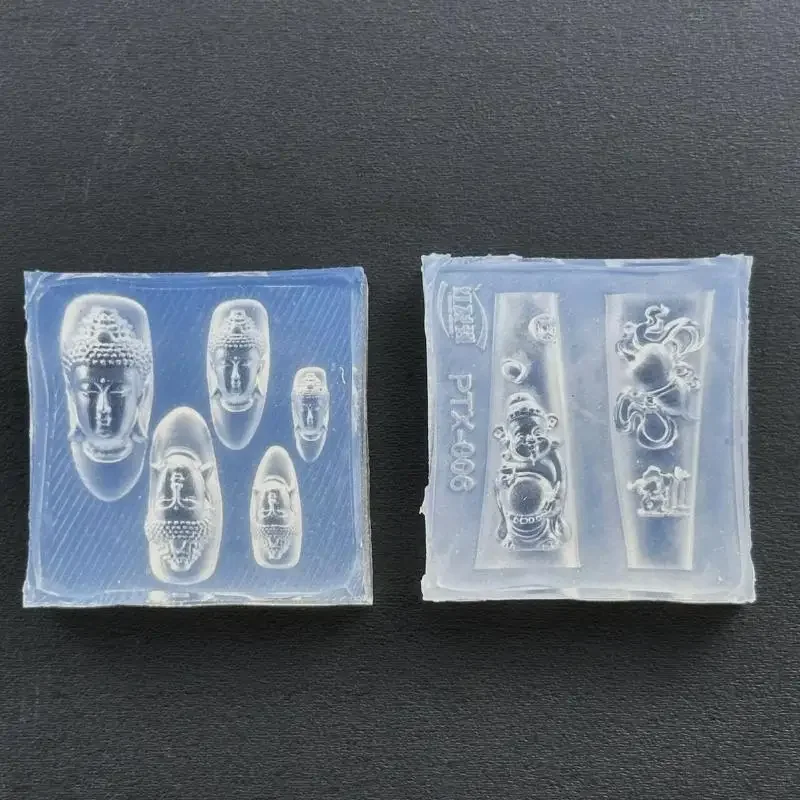Buddha Head God Of Wealth 3D Acrylic Mold Nail Art Decoration DIY Silicone Manicure Template For Nail Charm