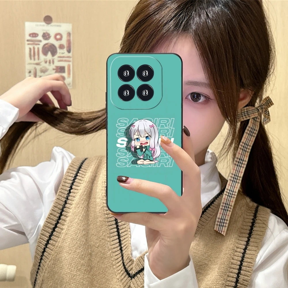 Eromanga Izumi Sagiri Mobile Phone Case for Xiaomi 14 13 12 11 10 9 T Ultra Lite Pro S SE X 5G Black Soft Phone Cover Shell