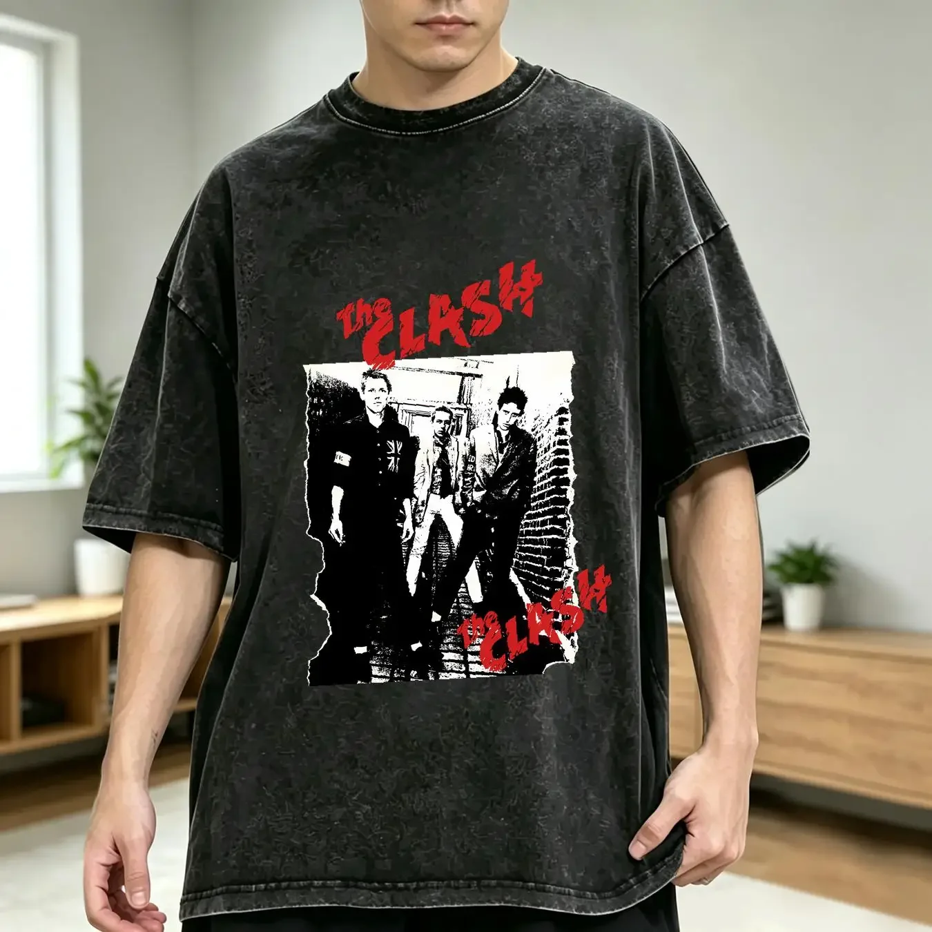 washed T Shirt NEW LISTINGVintage The Clash Band Cotton For Men All Size S 4XL TT1884 vintage Washed Stretched graphic fashion