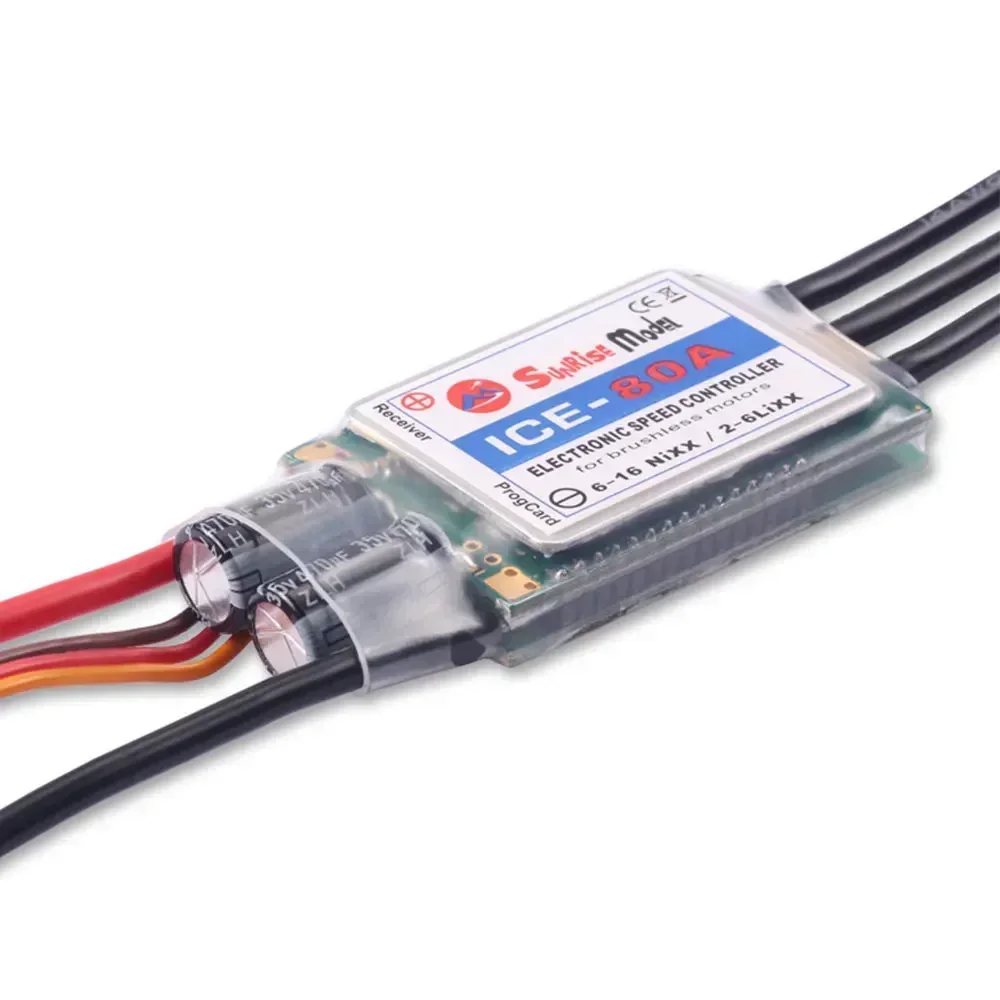 ESC แบบไร้แปรงถ่านรุ่น SunriseModel ICE 2-6S ปี 2025 สำหรับเฮลิคอปเตอร์/เครื่องบิน พร้อม BEC Output, 18A-150A สำหรับโมเดล RC และงาน DIY