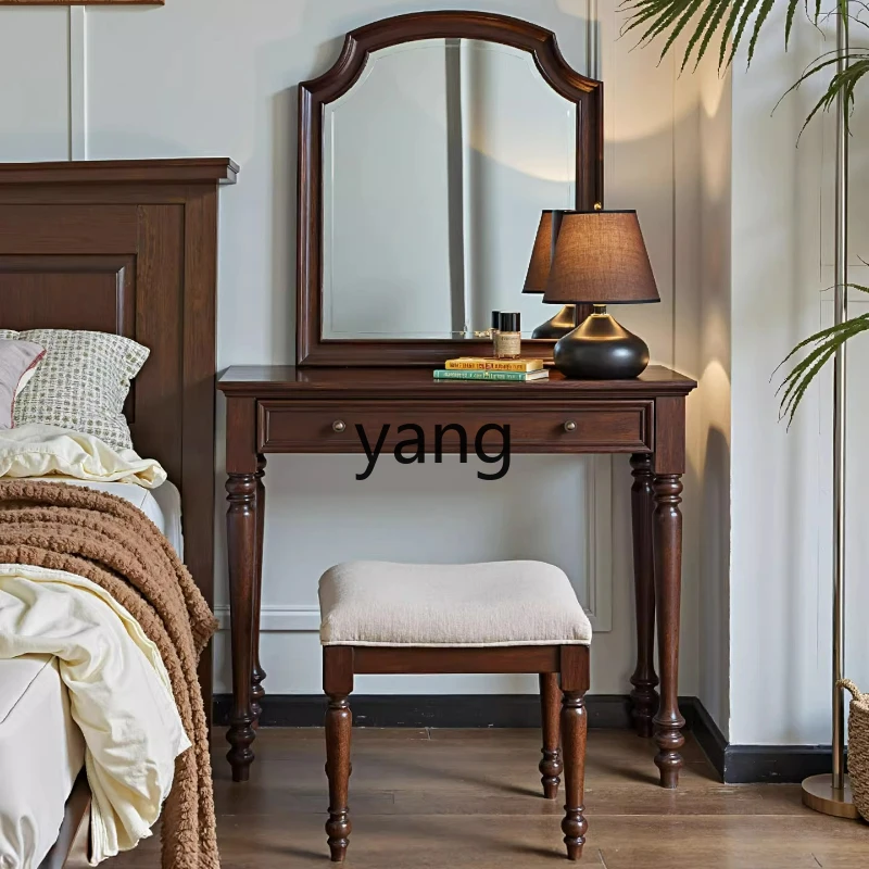 

Lh American Retro Solid Wood Dressing Table Bedroom Living Room Master Bedroom Bedside Storage Cabinet