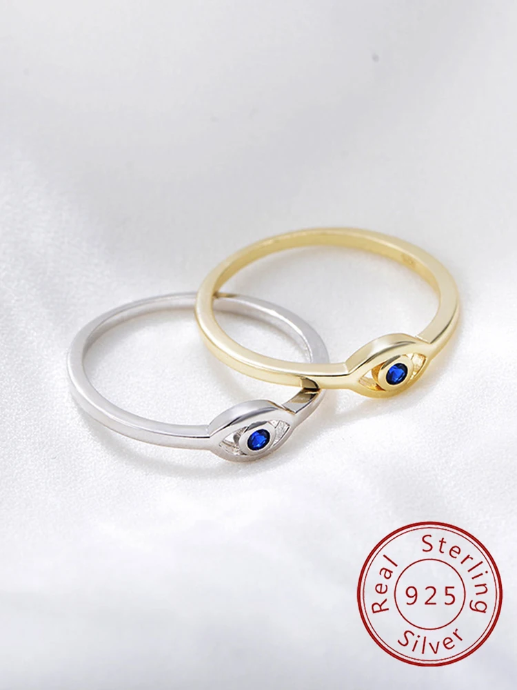 925er Sterlingsilber, schlichter klassischer blauer Teufelsauge-Zirkon-Ring für Frauen, Verlobung, Hochzeit, luxuriös, hochwertiger edler Schmuck