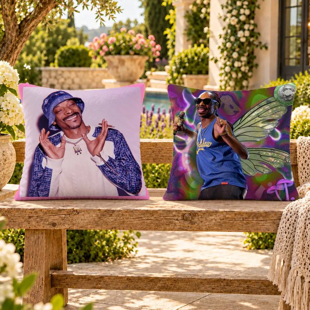 Rapper West Coast Snoop Dogg Cushion Cover Soft Plush Throw Pillow Cover Washable Sofa Bed Patio Chair Home Decor