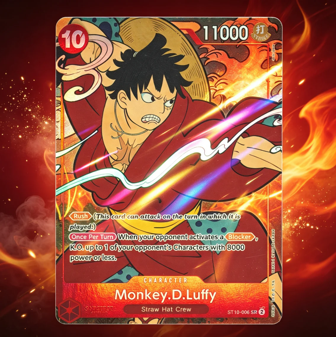 DIY HOLO 2024 ONE PIECE MONKEY D. LUFFY ENGLISH VERSION 1ST ANNIVERSARY SET 10 Rating Gift Display Copy Card