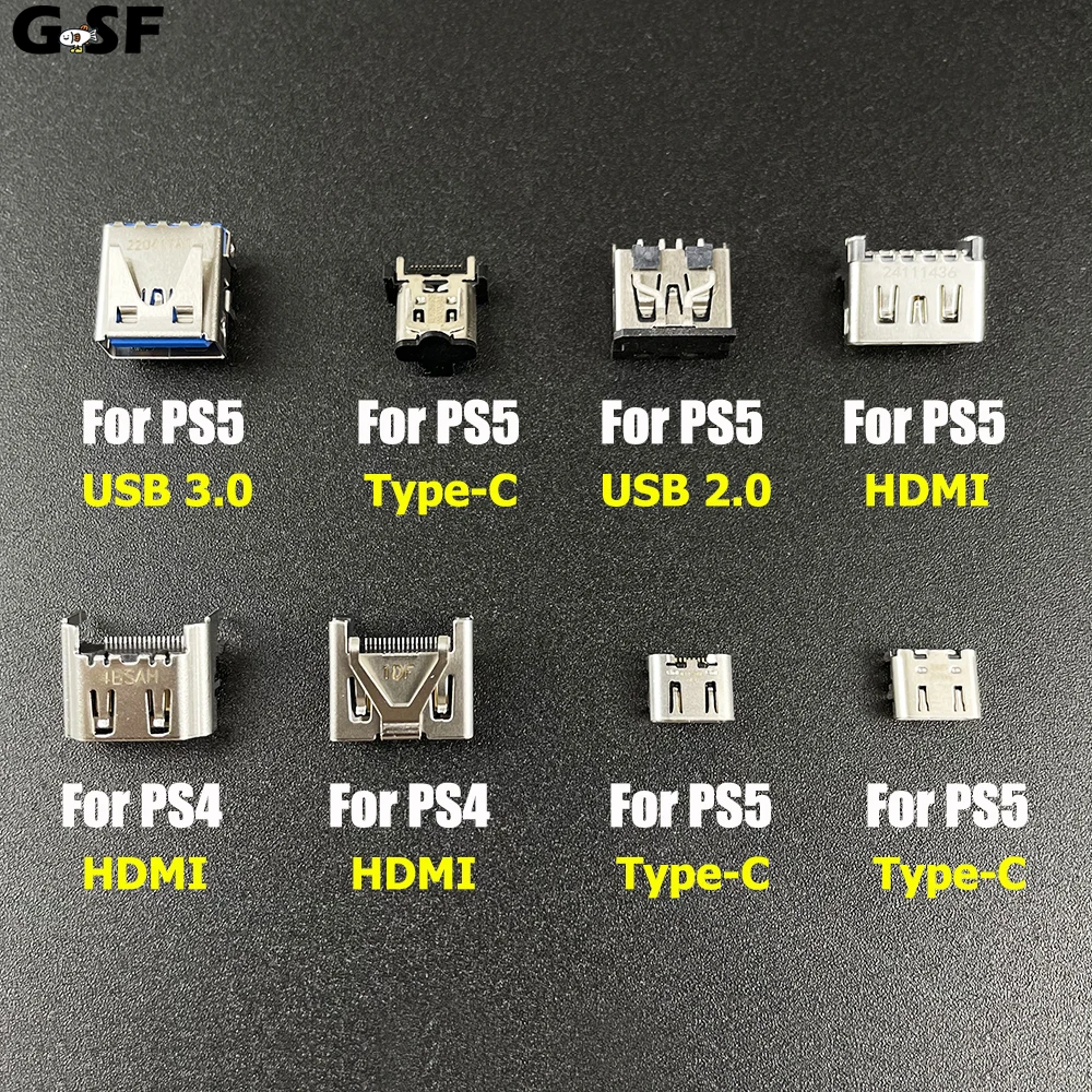 Reemplazo GSF 2 uds para PS4 Fat Slim 1200 para PS5 puerto de enchufe Compatible con HDMI para PS4 Pro