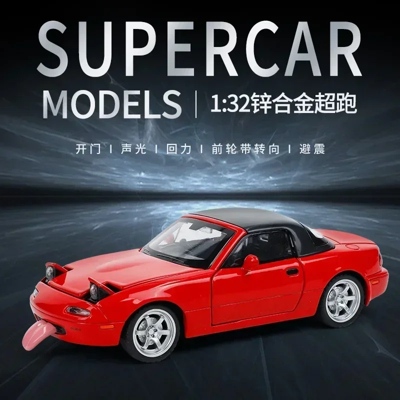 

1:32 Mazda MX-5 supercar High Simulation Diecast Metal Alloy Model car Sound Light Pull Back Collection Kids Toy Gifts