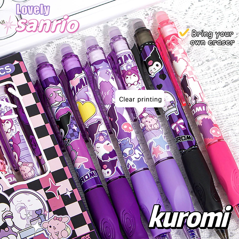 6 Stück kawaii Cartoon Anime Sanrio Kuromi blau Gel Stift Student einfach zu löschen Überdruck Stift Geschenk Kugelschreiber Stift Bürobedarf