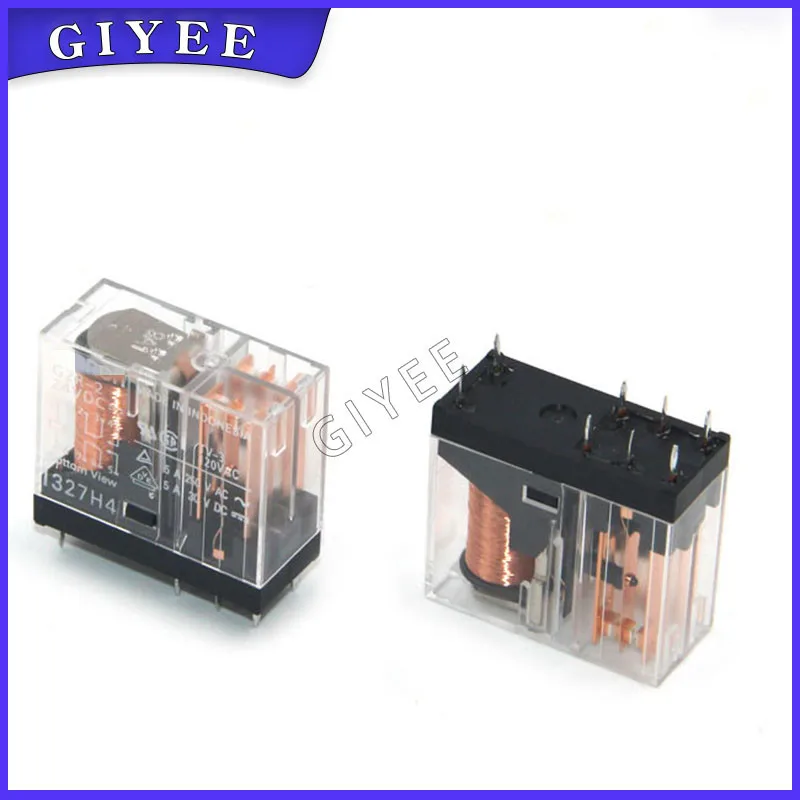 5PCS RELAY G2R-2 12VDC G2R-2 24VDC  DC12V DC24V 5A 8PIN Brand new and original relay