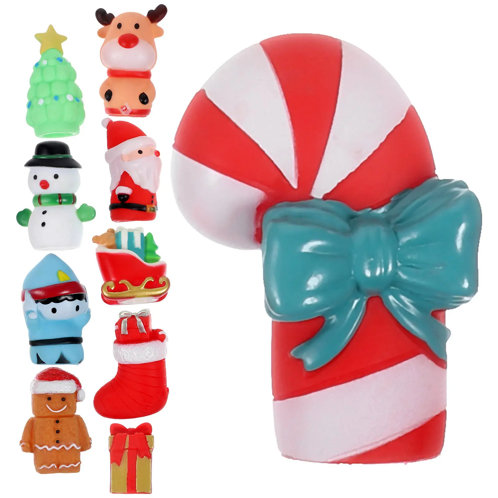 

10Pcs Christmas Finger Puppets Set Santa Claus Snowman Elk Mini Hand Plaything Kids Finger Play Preschool Learning Story Props