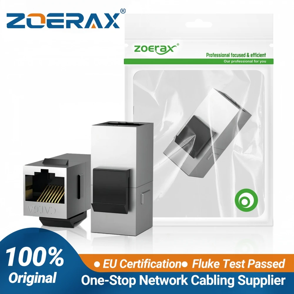 ZoeRax CAT7 Keystone Jack Inline Coupler Sheilded RJ45 8P8C Connector Cat6/Cat5e 10Gbps for Ethernet LAN Cable Extender Adapter