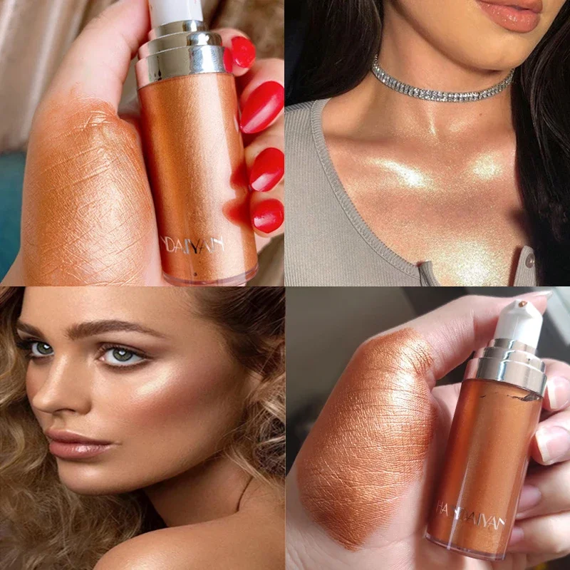 4 Colors Shimmer Spray Highlighter Illuminator Face Contouring Brighten Body Bronzer Glitter Liquid Highlight Makeup Cosmetic