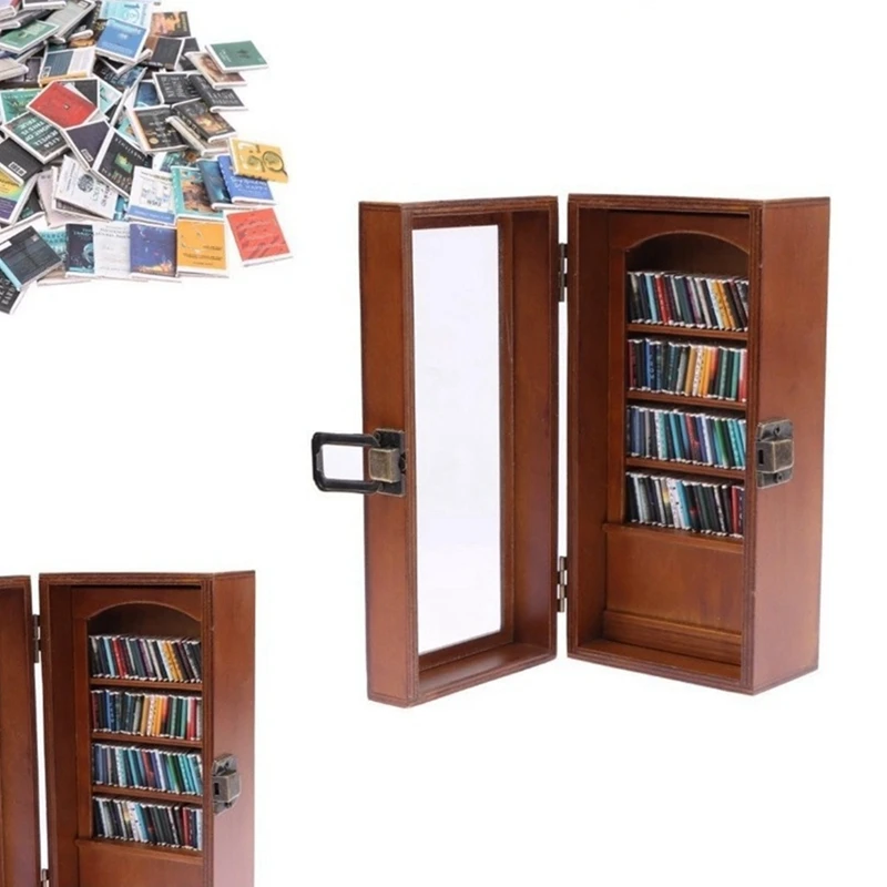 

Anti-Anxiety Bookshelf Ornament Wooden Bookshelf Display Cabinet Stress Reliever Bookcase Desktop Decor For Book Lovers