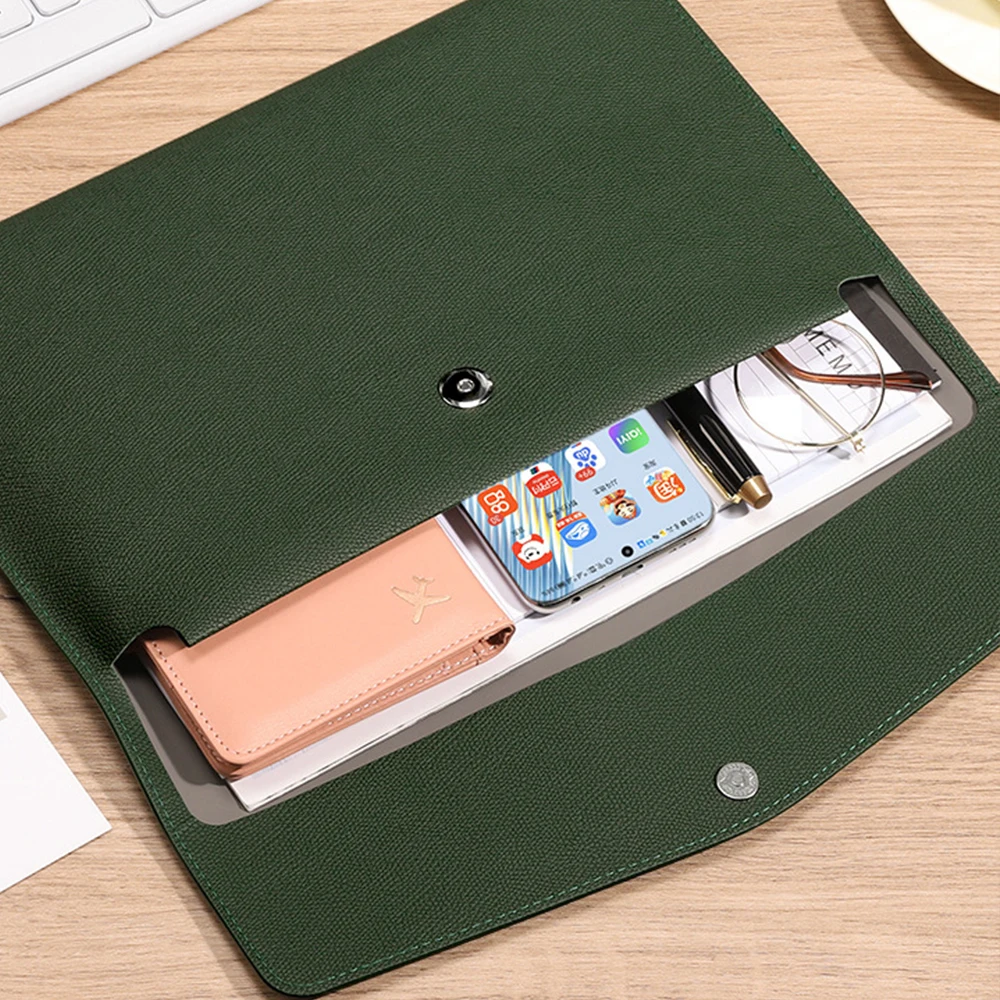 Customized A4 leather file bags for letters, official document bags, material bags, and business office storage bags