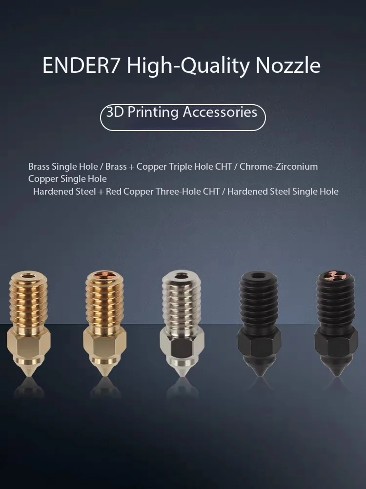 CHT High Speed High Flow Clone Nozzle For Creality Ender 7 Ender 5 S1 CuCrZr Brass Hardened Steel Wear Resistant 3D Printer Hote