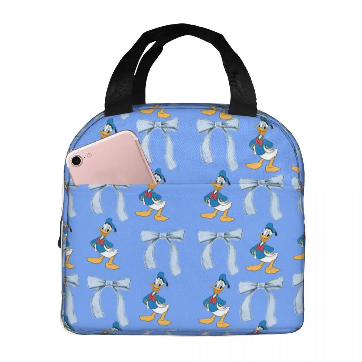 

Custom Donaldes Anime Duckes Insulated Lunch Bag for Women Resuable Cartoon Cooler Thermal Lunch Tote Office Work School