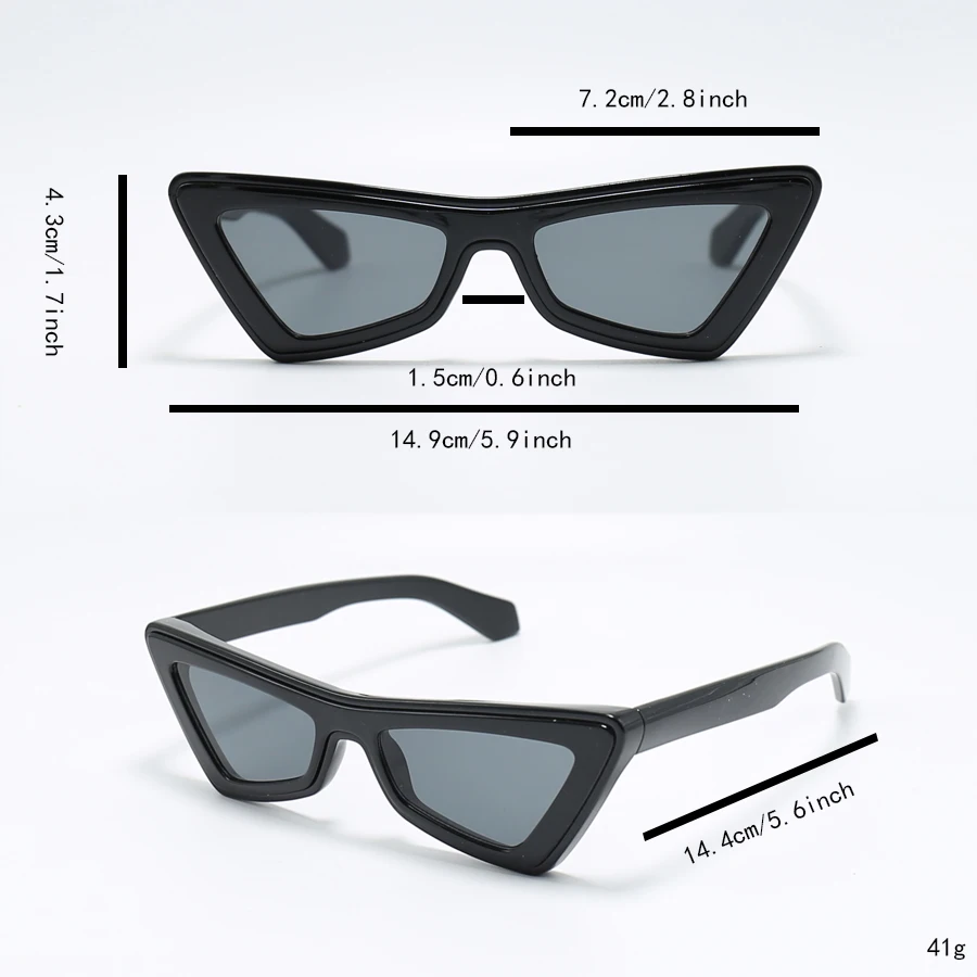 1Pc Unisex Glasses New Style Cool Triangle Cat Eye Y2K Music Festival Retro Trendy Holiday Gift Daily Outing Sports Cycling Sun image 6