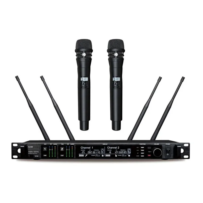 

AD4D metal mic with ksm8 for performance 2 dual ch uhf true Diversity AD4D portable wireless karaoke handheld microphone system