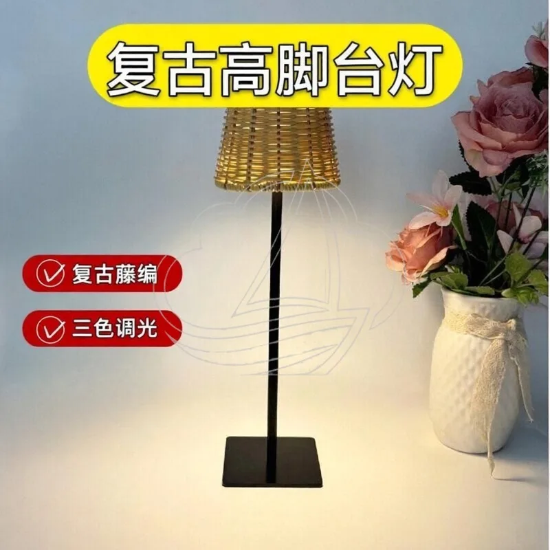 

New Creative Tall Rechargeable Table Lamp for Outdoor Villa Tea Room Bar Restaurant Decor