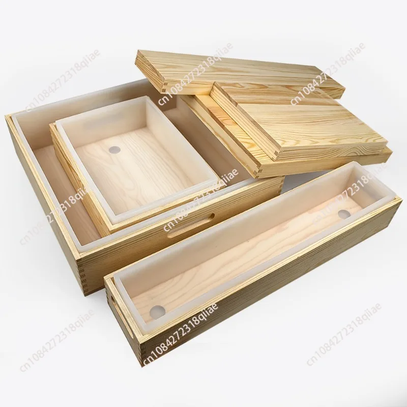 Wooden Box with Lid Rectangular Square Handmade Cold Soap Rendering Soap Mold 2200ML8000ml Silicone Mold