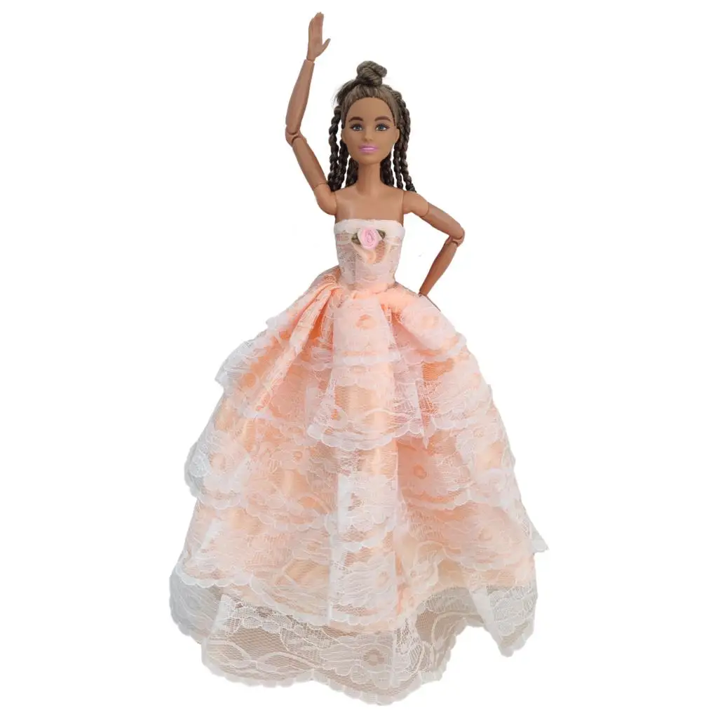 

Doll clothes dress Dolls Accessories Lace skirt Light Pink Dress Accessories Lace for Barbies doll