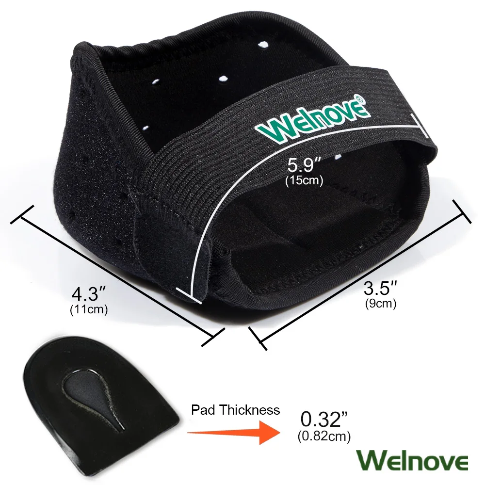 2-pecas-par-protetores-de-calcanhar-pretos-para-fascite-plantar-almofadas-e-mangas-de-protecao