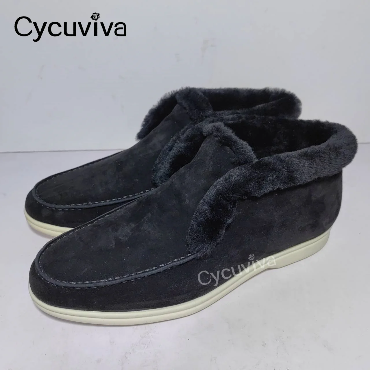 2024 Real Wool Fur Snow Boots For Women Kid Suede High Top Open Walk Winter Warm Shoes Furry Ankle Boots Outdoor Bottes Femmes