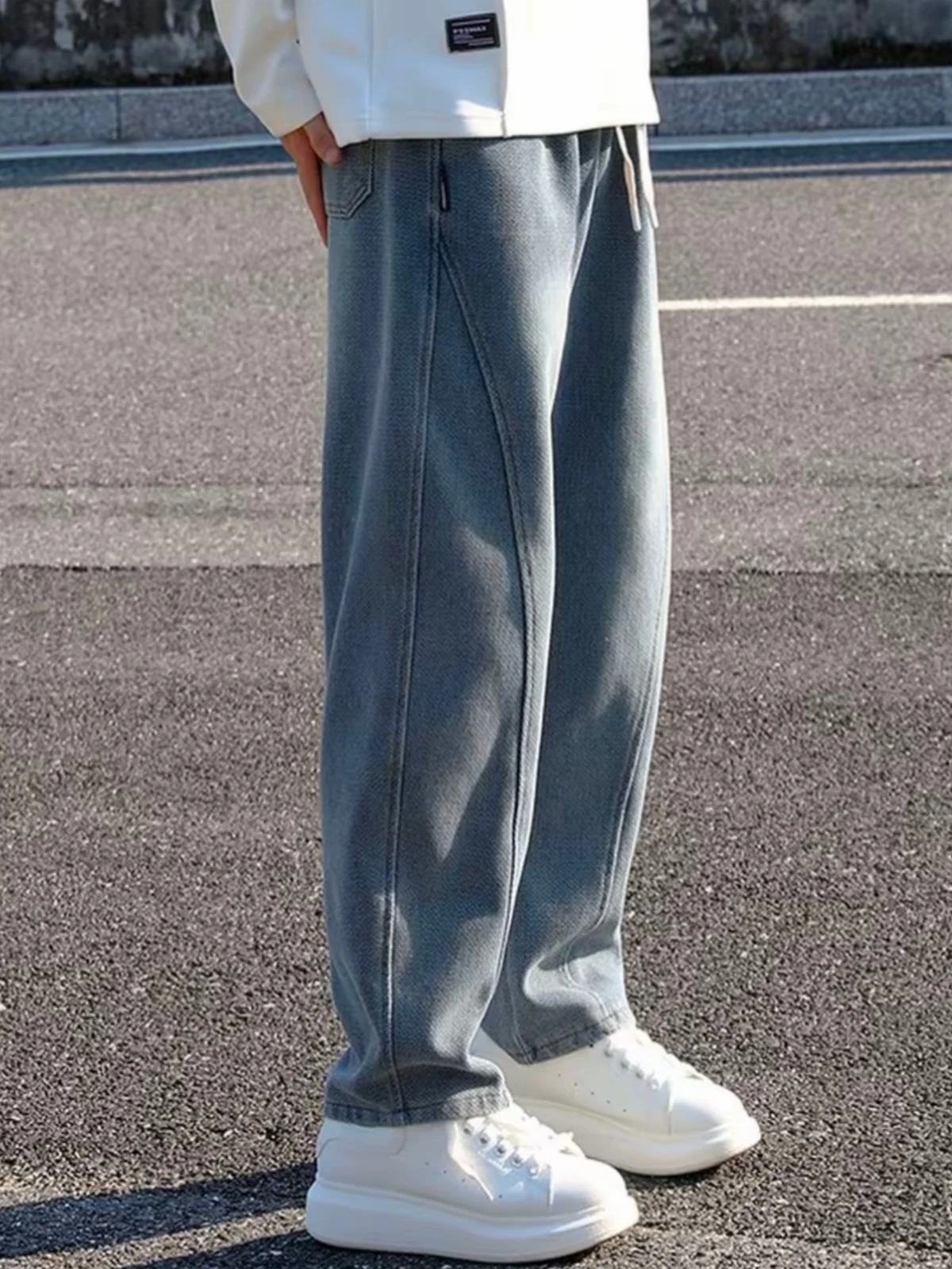 Summer Thin Soft Draping Lyocell  Men's Casual Loose Breathable Straight Leg Jeans Fashionable All-Match Comfortable De...