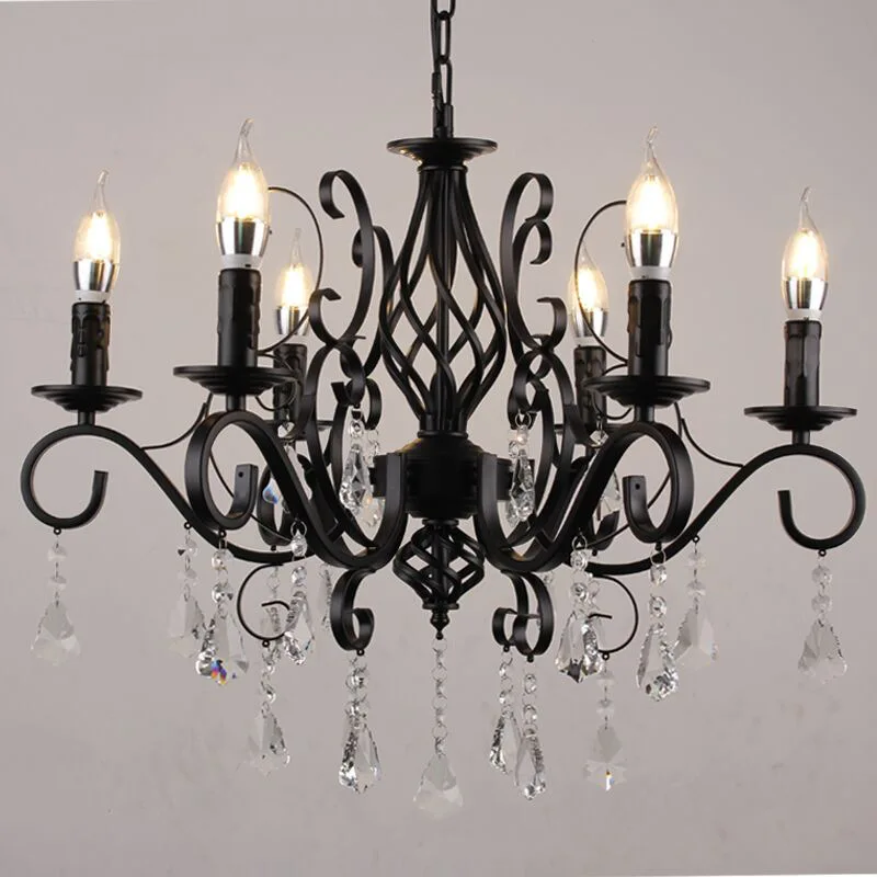 

High End Led Dimmable Black Crystal Chandelier Living Dining Room Bedroom Kitchen Island Classical Pendant Lamp Home Decor Light