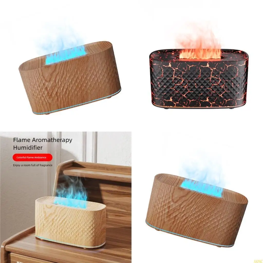 

A0NC Humidifier Realistic Flame Household Dormitory Bedroom Office Night Light