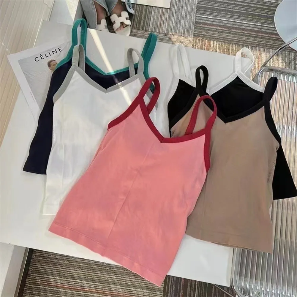 

One Size Sling Camisoles Korean Style Simple Sleeveless Strap Skinny Camisole Summer Sexy Suspender Vest Women Girls