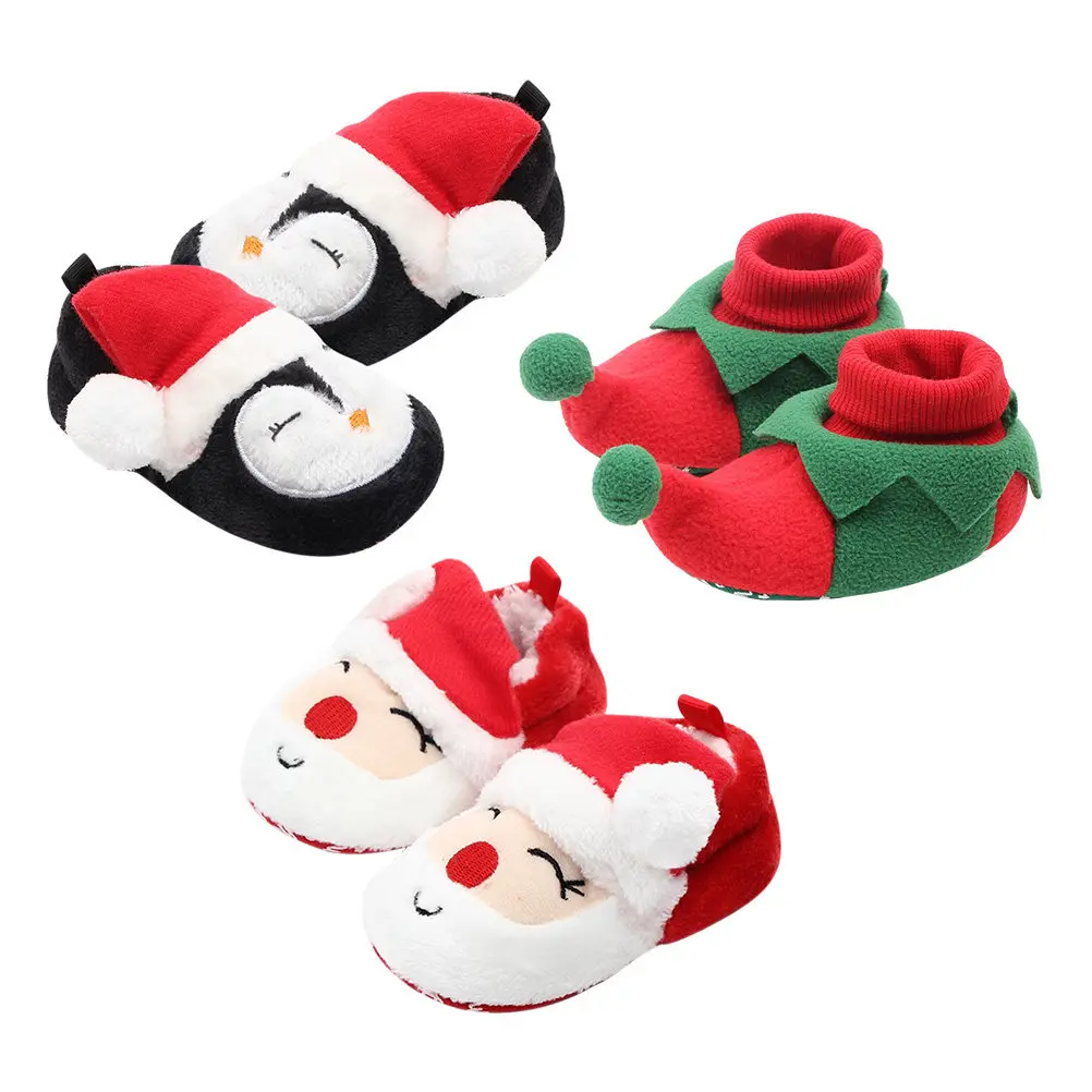 1Pair Baby Slippers Socks Infant Shoes For Baby Boys Walking Penguin Shape Soft Fabric Anti- Elastic Opening