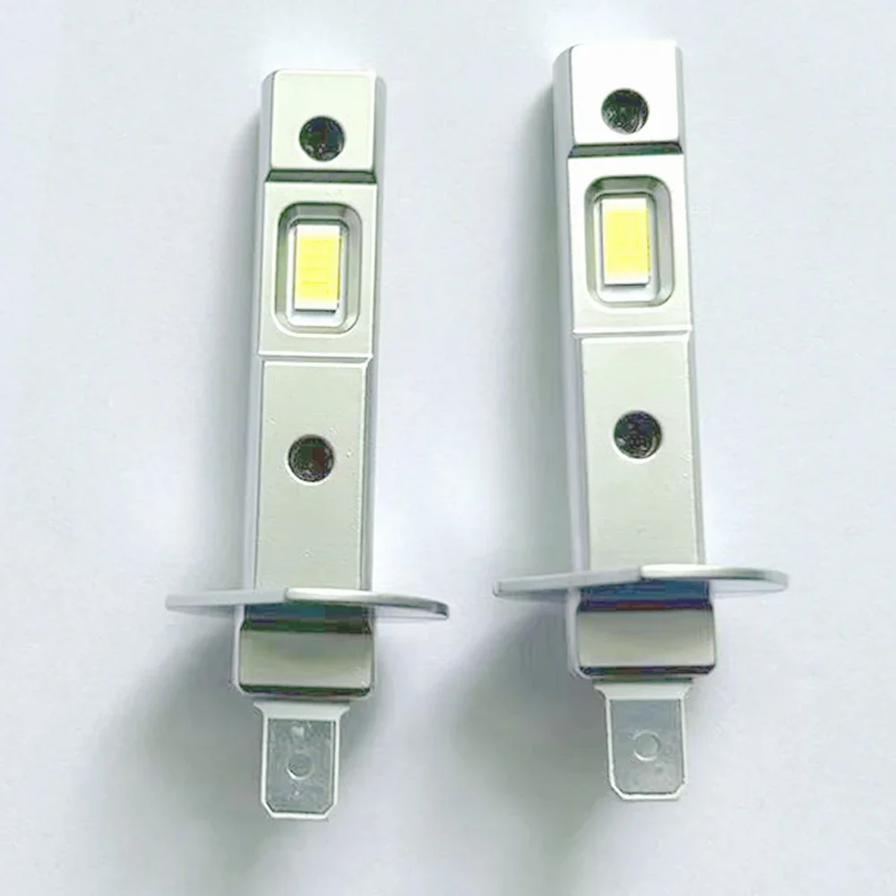 2x Fanless H1 H3 LED Bulb 1:1 Mini Size Head Lamp Wireless 30000LM CSP LED Chips H3 Car LED Headlight Bulb 6000K White 12V