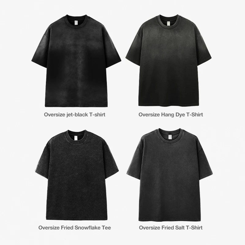 

INFLATION Men's 270GSM Washed Tee 2025 SS Dune Night Vintage Distressed Cotton T-Shirt American Retro Streetwear Short Sleeve