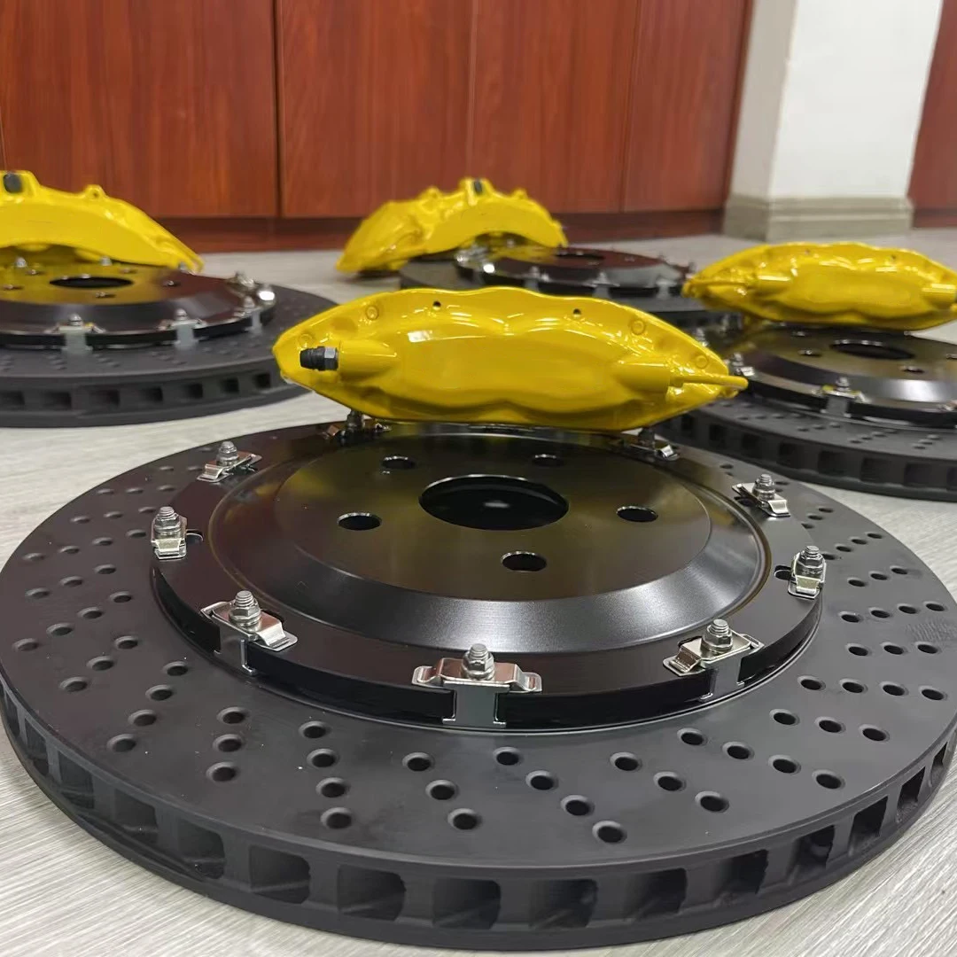 26 Style V6 6 Piston Front & V4 4 Piston Rear Big Brake Kit Black Carbon Ceramic Disc Rotor