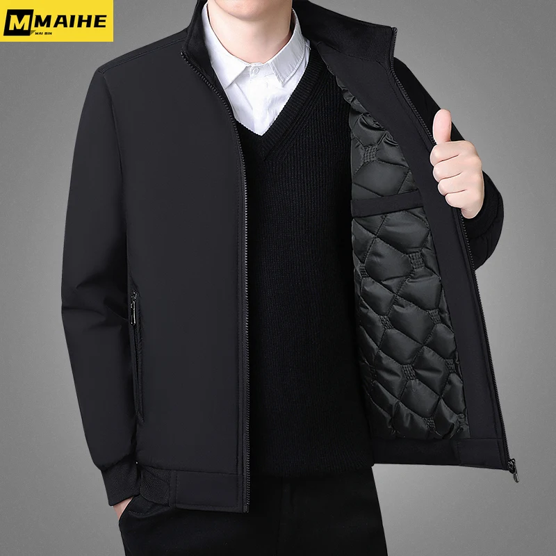 2024 New Winter Fleece Jacket Men\'s High-end Business Coat Men\'s Casual plus size Thickened Warm New Padded jacket 8XL