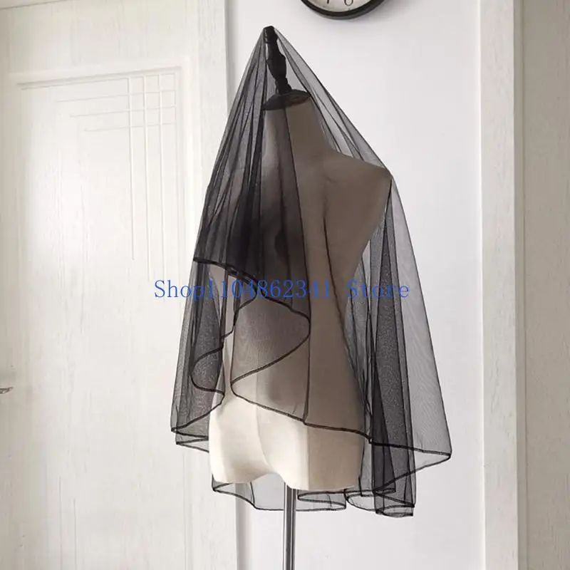 5asd Cô Dâu Voan Mạng Che Mặt Ngắn Màu Đen Mạng Che Mặt cho Tiệc Hóa Trang Halloween Mặc Mũ Trụ Cosplay Chủ Đề Trang Phục Hóa Cụ