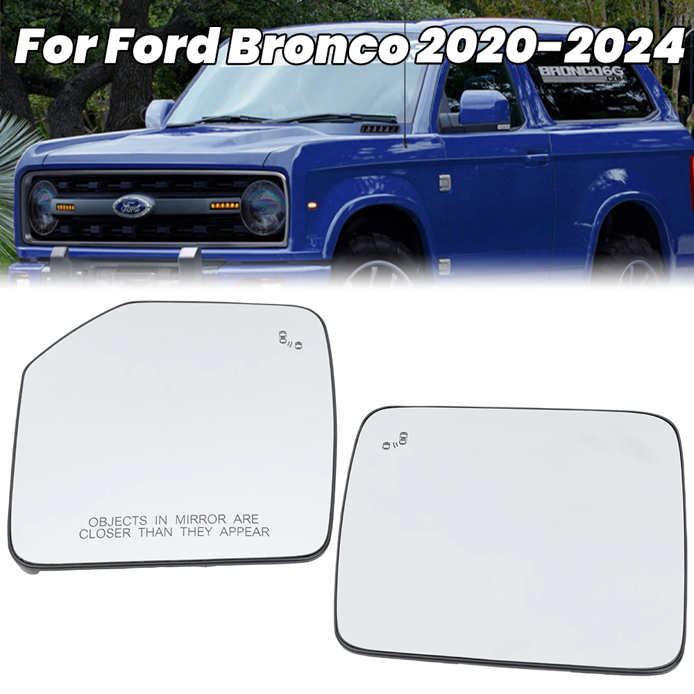 Door Mirror Glass Lens For Ford Bronco 2020-2024 High-End Blind Spot Light With Heated Wing Mirror Glass Lens Car Accessories