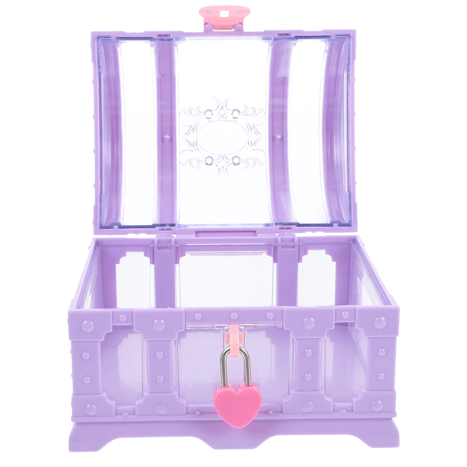 

1 set 1 Set Girls Jewelry Box With Lock Crystal Storage Organizer Large Capacity Ring Necklace Earring Display Case For Women