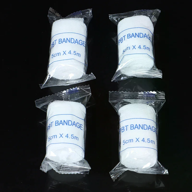 10 rolls/lot 5cmx4.5m PBT Elastic Bandage First Aid Kit Gauze Roll Dressing