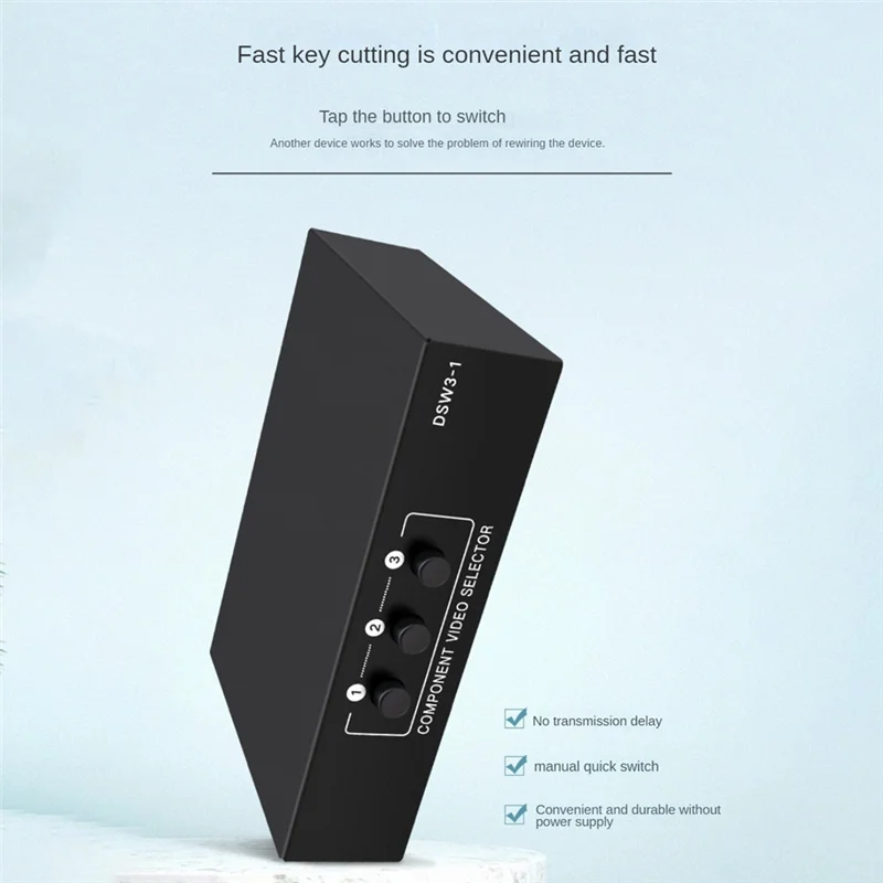 B50B-3 canal 5 RCA Ypbpr Selector AV Switcher 3 en 1 salida Ypbpr componente RGB Switcher