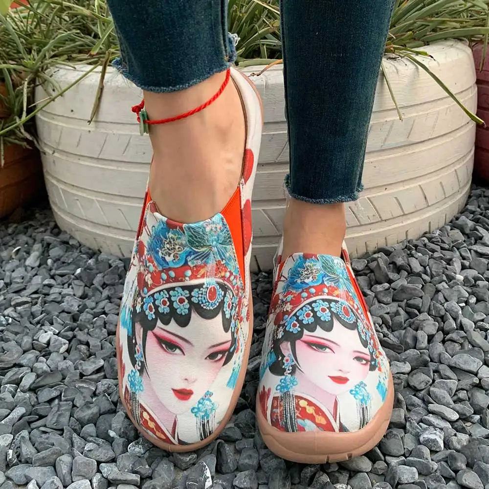 

Women's Spring and Autumn New Fashion Casual Shoes with Beautiful Woman Print, Slip-On Comfortable Shallow Low-Top Soft-Soled Lightweight Breathable Large-Size Women's Shoes, Walking Shoes, Hiking Shoes, Running Shoes, Trekking Shoes. Gifts for Christmas,